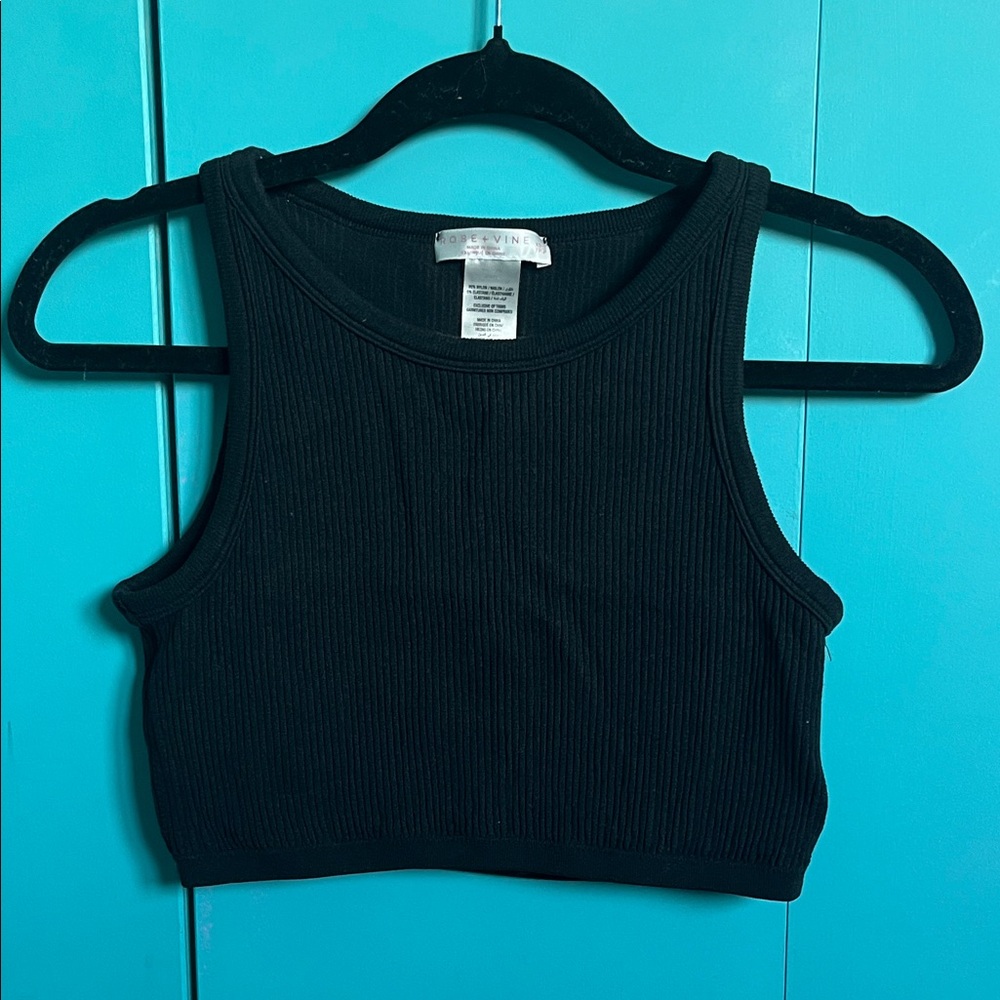 Black Ribbed Tank Top